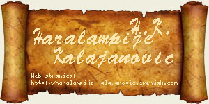 Haralampije Kalajanović vizit kartica